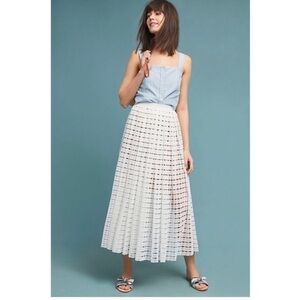 Tracy Reese Lattice Lace Midi/Maxi Skirt White
